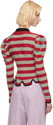 Cormio Beige & Red Divna Cardigan