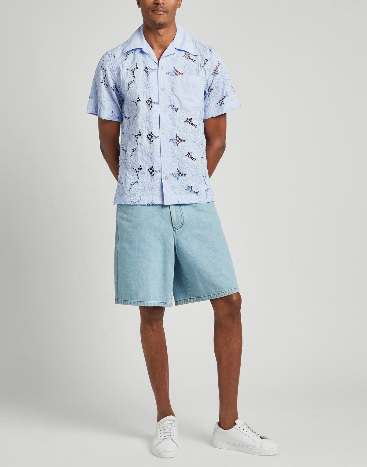 Wales Bonner Mens Shirt Light in Blue
