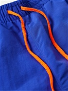 Pasadena Leisure Club - Practice Straight-Leg Logo-Appliquéd Nylon and Mesh Drawstring Shorts - Blue