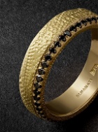 Elhanati - Mezuzah Hammered Gold Diamond Ring - Gold
