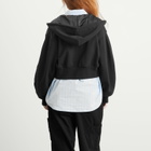 Air Jordan Women's Flight Fleece Crop Hoodie in Black/Smoke Grey
