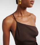 Saint Laurent One-shoulder satin bodysuit