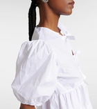 Ganni Bow-detail cotton poplin blouse