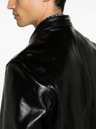 OUR LEGACY Black Mini Zip-Up Leather Jacket