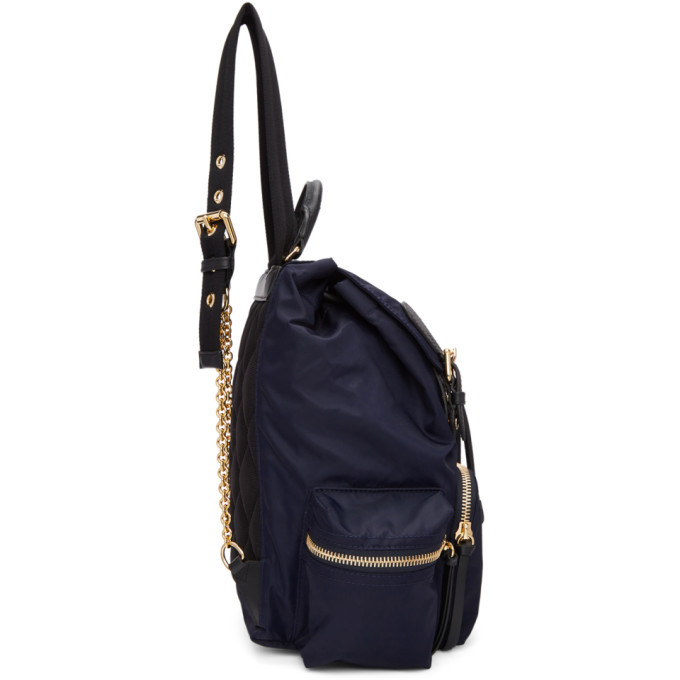 Burberry Navy Medium Nylon Rucksack Burberry display picture 1