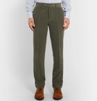 Brunello Cucinelli - Dark-Sage Slim-Fit Cotton and Cashmere-Blend Suit Trousers - Green