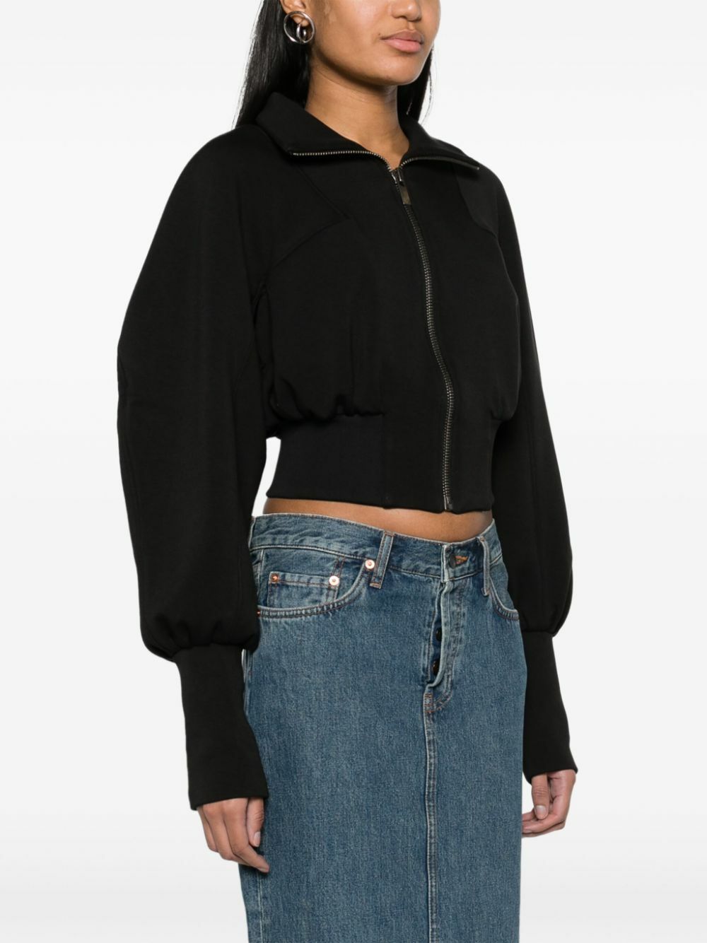 GAUGE81 Black Tabora Cropped Bomber Jacket