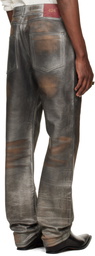424 Gray Fivepocket Leather Pants