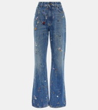 Rabanne Embellished high-rise straight jeans