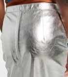 Saint Laurent Metallic leather pencil skirt
