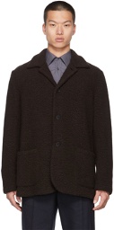 Harris Wharf London Brown Wool Bouclé Coat