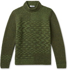 Inis Meáin - Merino Wool and Cashmere-Blend Mock-Neck Sweater - Green