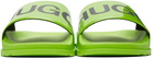 Hugo Green Plastic Match Slide Sandals