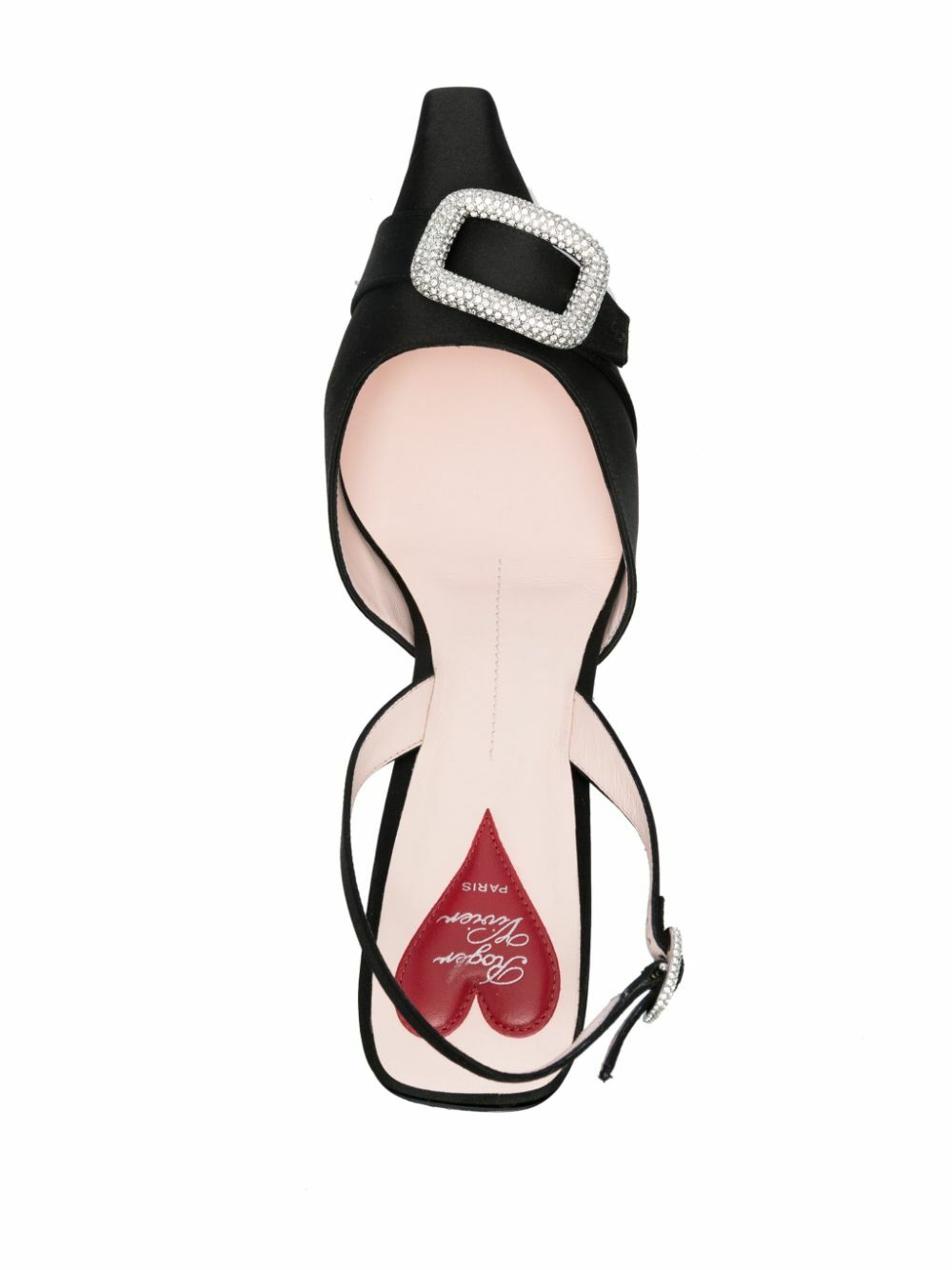 パンプス ROGER VIVIER DORSAY SATIN SLINGBACK PUMPS ROGER VIVIER Dorsay 55 crystal-embellished satin slingback