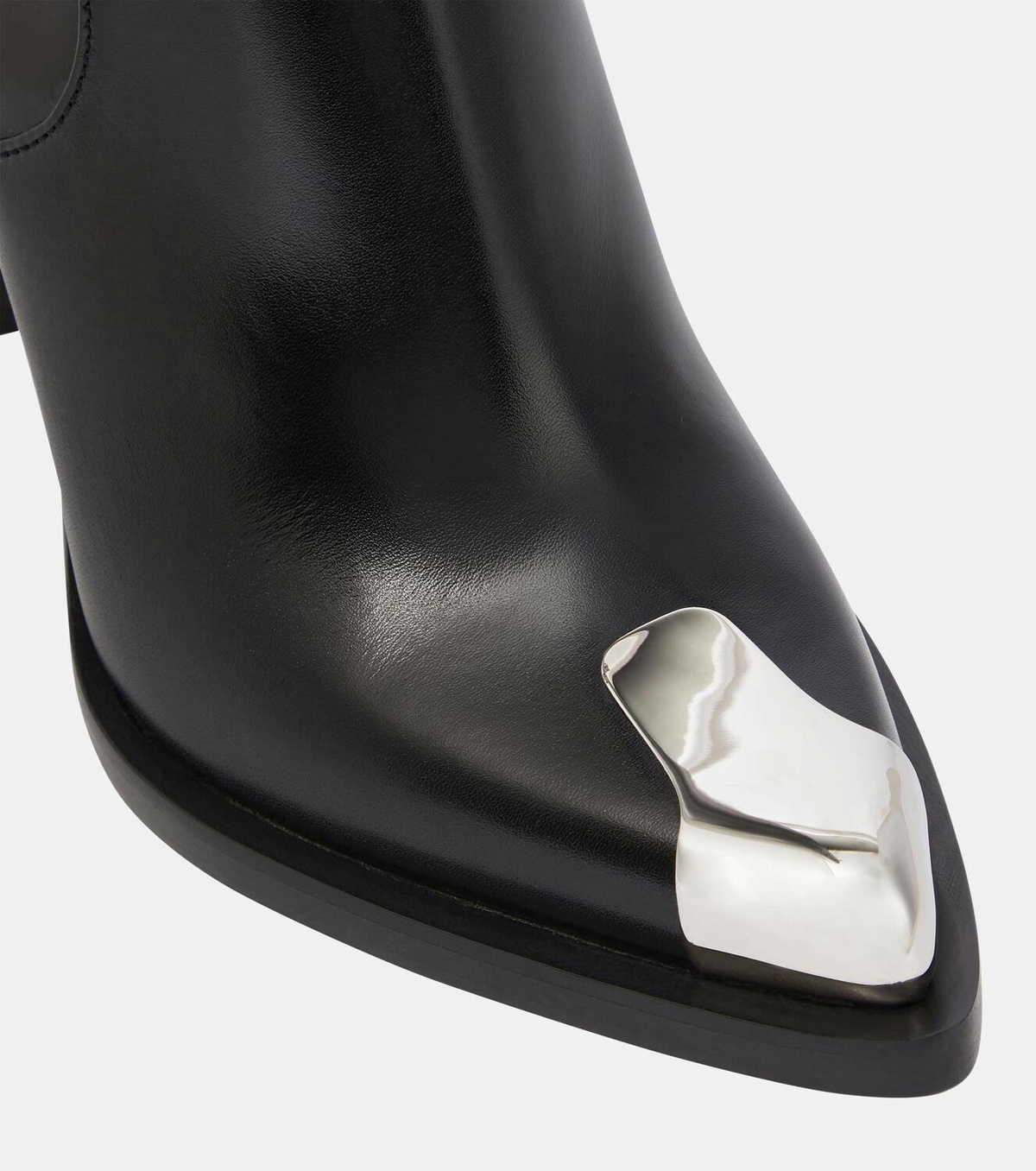 ショートブーツ・ブーティ alexander mcqueen Boxcar Boots in Black/Silver Leather Boxcar Boots in Black/Silver Leather