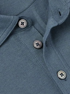 TOM FORD - Cotton and Silk-Blend Piqué Polo Shirt - Blue