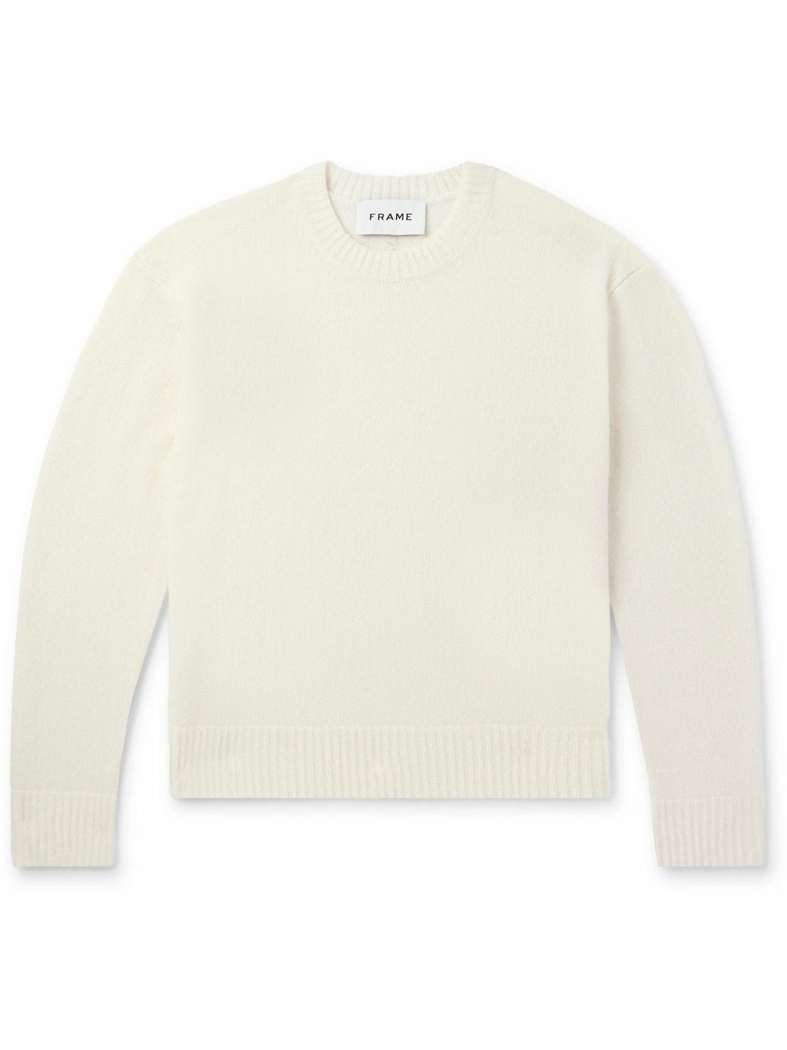 Photo: FRAME - Cashmere and Silk-Blend Sweater - White