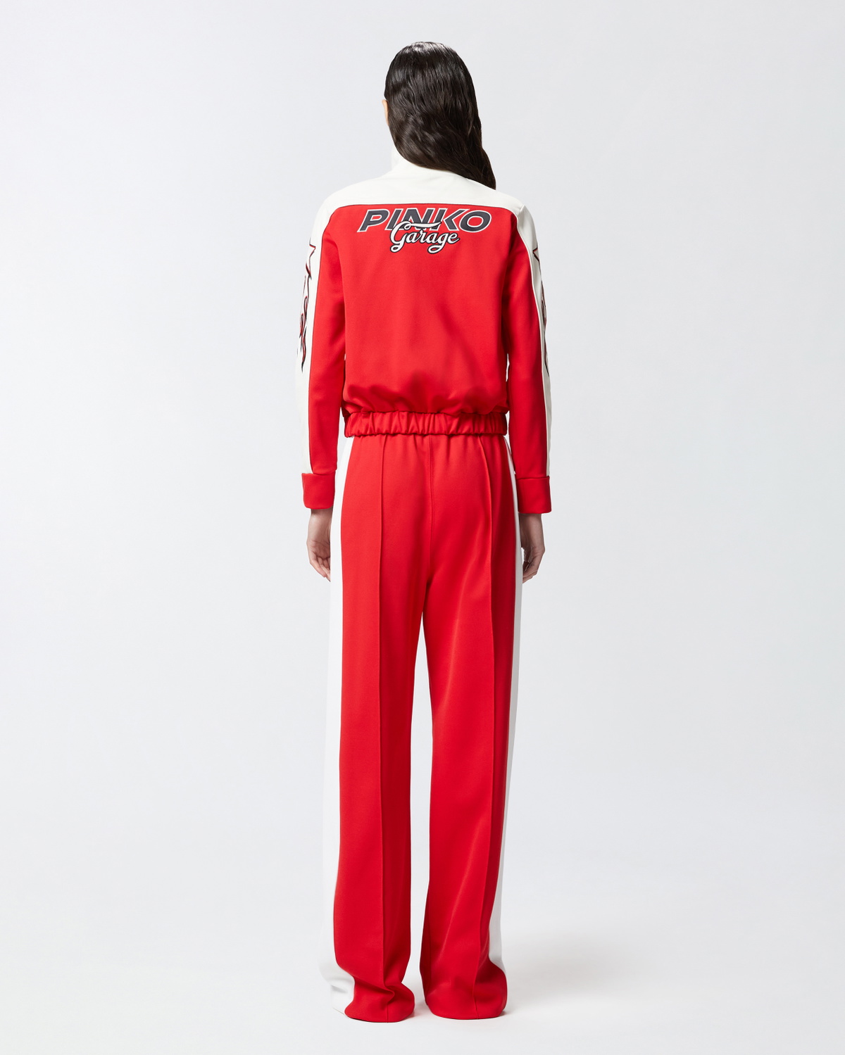 Pinko Pinko Garage Cropped Sweatshirt With Zip Red/Butter