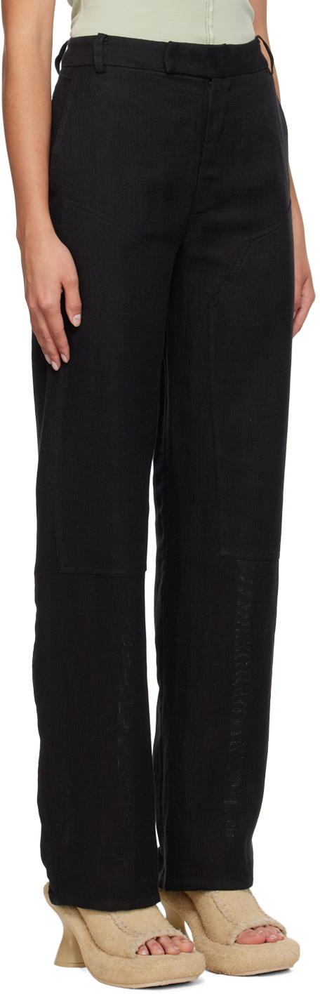Eckhaus Latta Black Relaxed-Fit Trousers