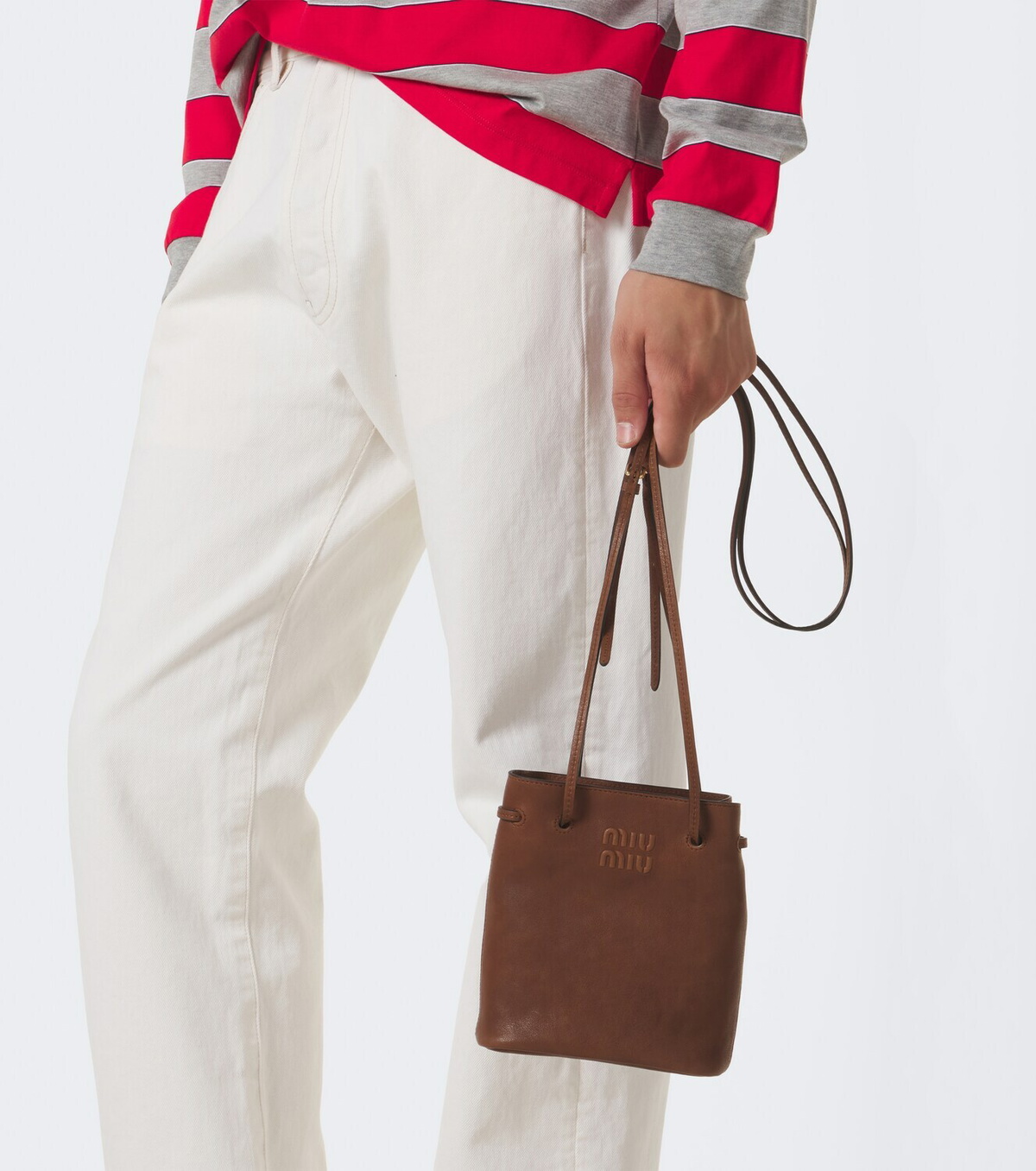 Miu Miu Mini leather bucket bag