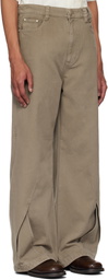 NULLUS Brown Intertwined Structure Jeans