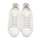 Saint Laurent White and Blue Court Classic SL/01 Lips Sneakers