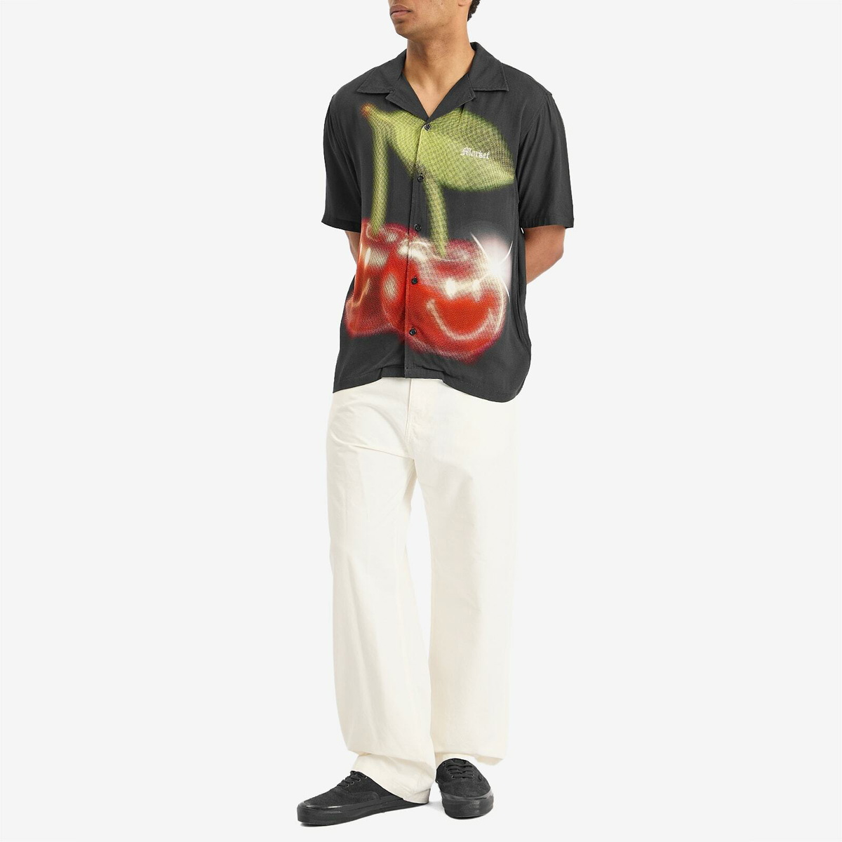 MARKET Men's Smiley Cherries Vacation Shirt in Black