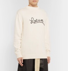 Loewe - Logo-Embroidered Cotton Sweater - Ecru