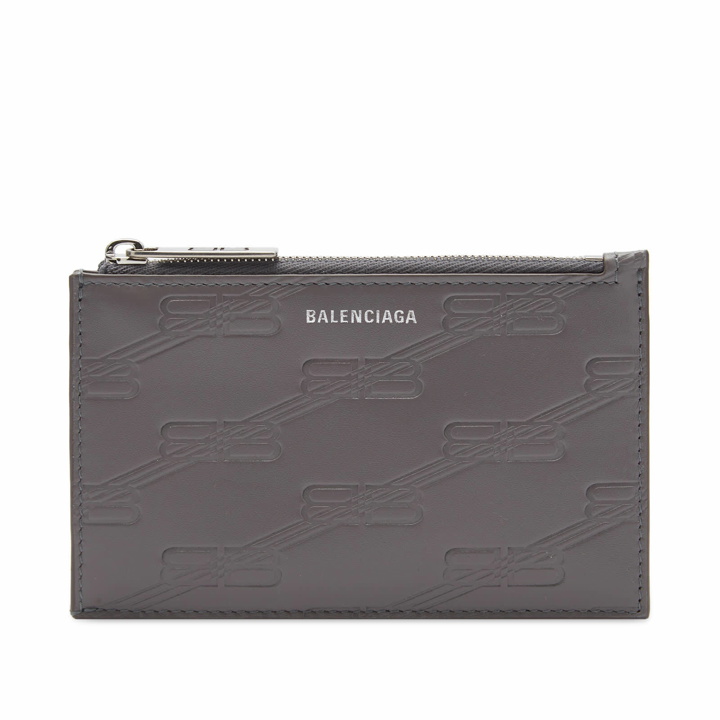 Photo: Balenciaga Men's Logo Cash Card Holder in Dark Grey