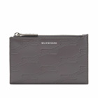 Balenciaga Men's Logo Cash Card Holder in Dark Grey