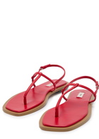 Toteme T-strap Leather Sandals Red