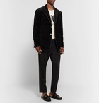 Gucci - Black Grosgrain-Trimmed Embroidered Velvet Blazer - Men - Black