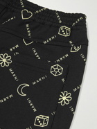 Marni - Straight-Leg Logo-Print Cotton-Jersey Shorts - Black