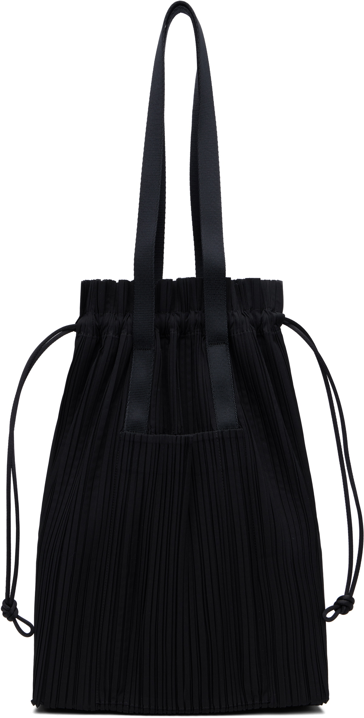 Pleats Please Issey Miyake Black Drawstring Pleats Bag