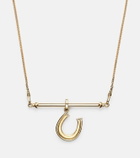 Marie Lichtenberg 18kt gold and leather pendant necklace with diamonds