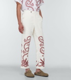 Bode - Pilea embroidered cotton pants