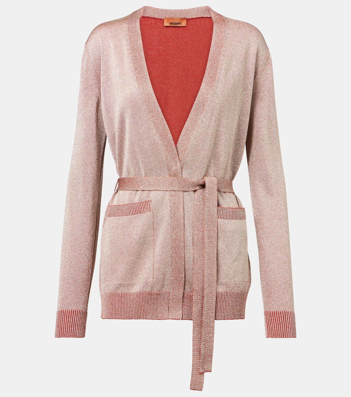 Missoni Belted lamé wrap cardigan