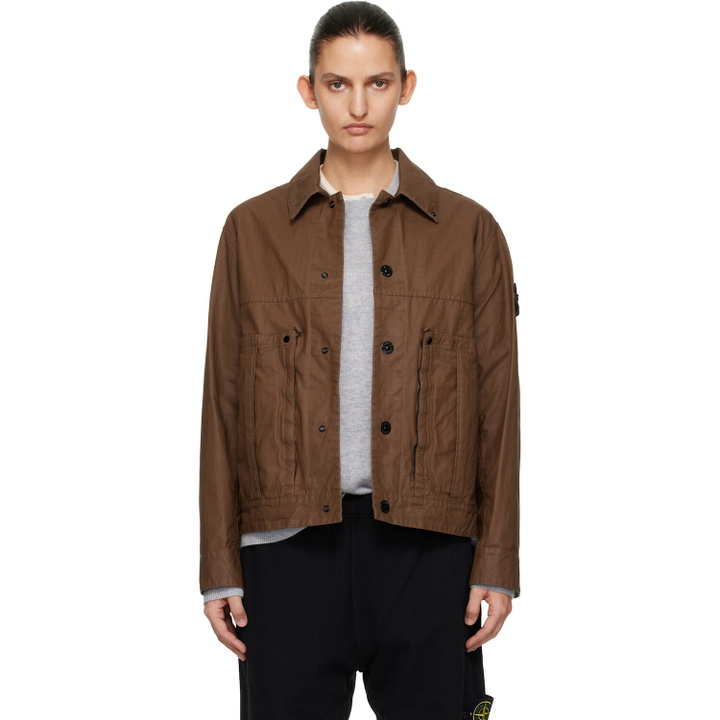Photo: Stone Island Brown 4100010 Double-Coated Cotton Ripstop Jacket