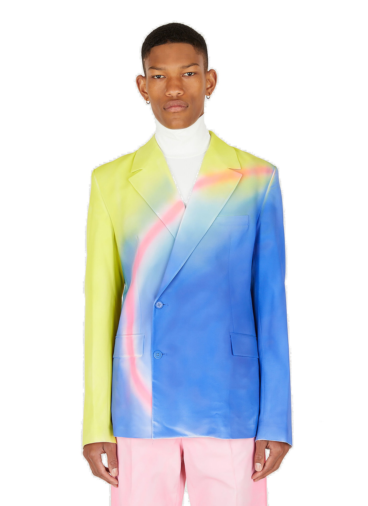 Painted Artwork Blazer in Blue Botter