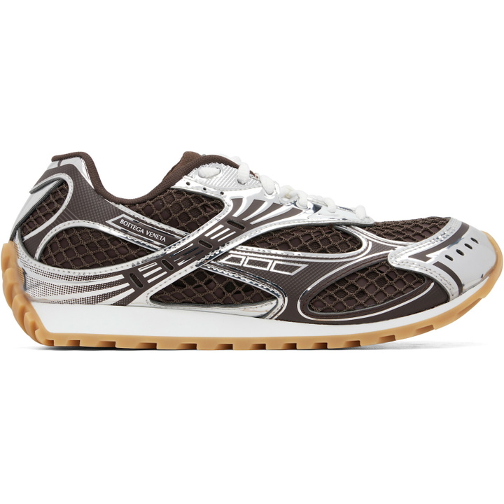 Photo: Bottega Veneta Brown & Silver Orbit Sneakers