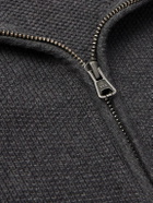 Aimé Leon Dore - Embroidered Ribbed Cotton Half-Zip Sweater - Gray