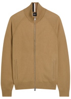 Boss Fine-knit Cotton and Wool-blend Cardigan Khaki