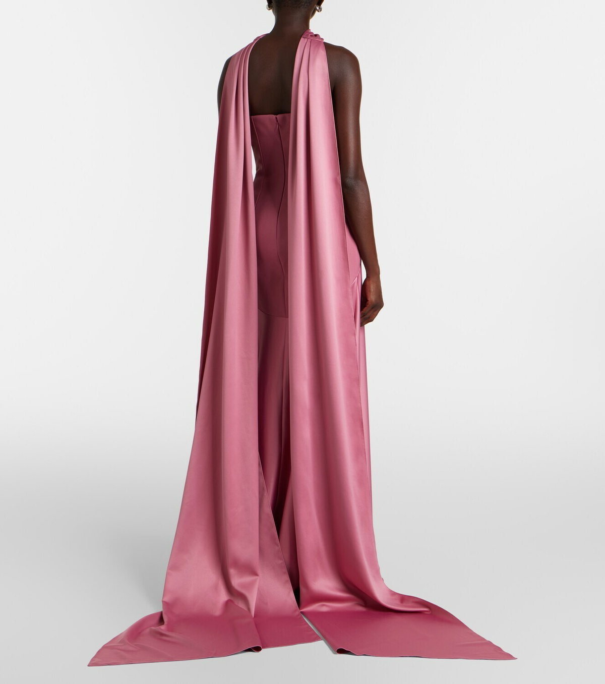 Solace London Mae satin-paneled bustier gown