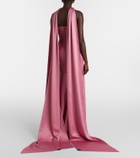 Solace London Mae satin-paneled bustier gown
