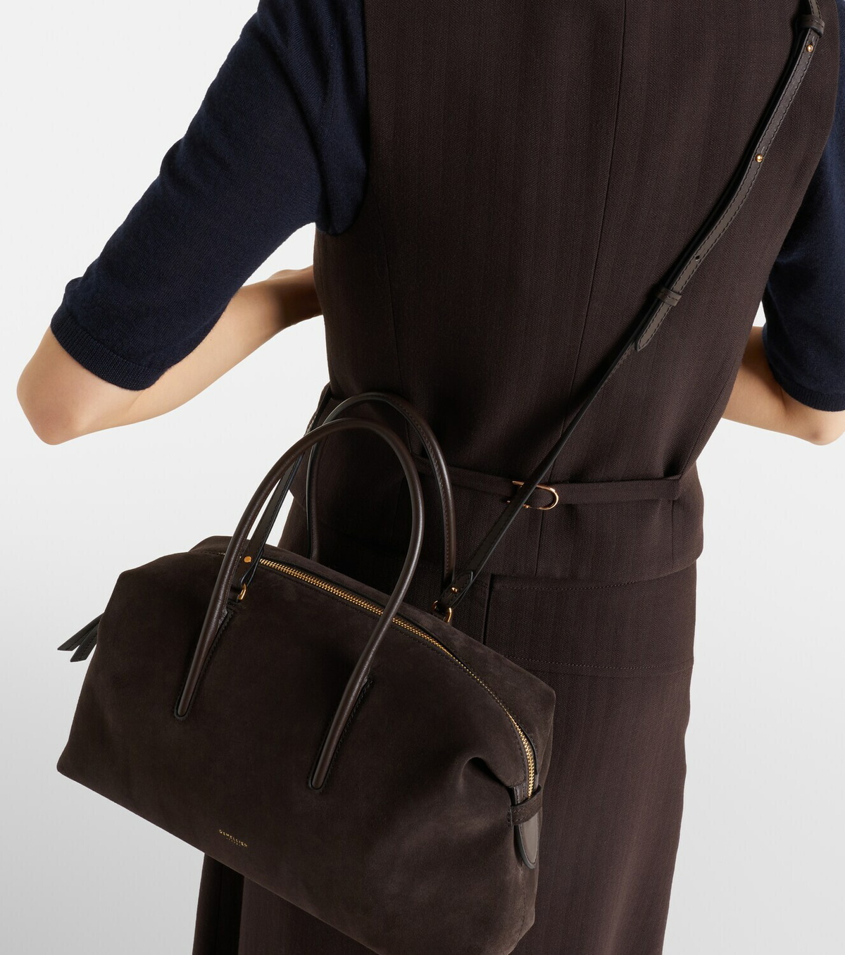 DeMellier Stockholm Midi suede top-handle bag
