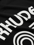 Rhude - Como 1907 Embroidered Printed Cotton-Blend Jersey T-Shirt - Black