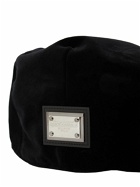 DOLCE & GABBANA - Velvet Flat Cap With Logo Plaque