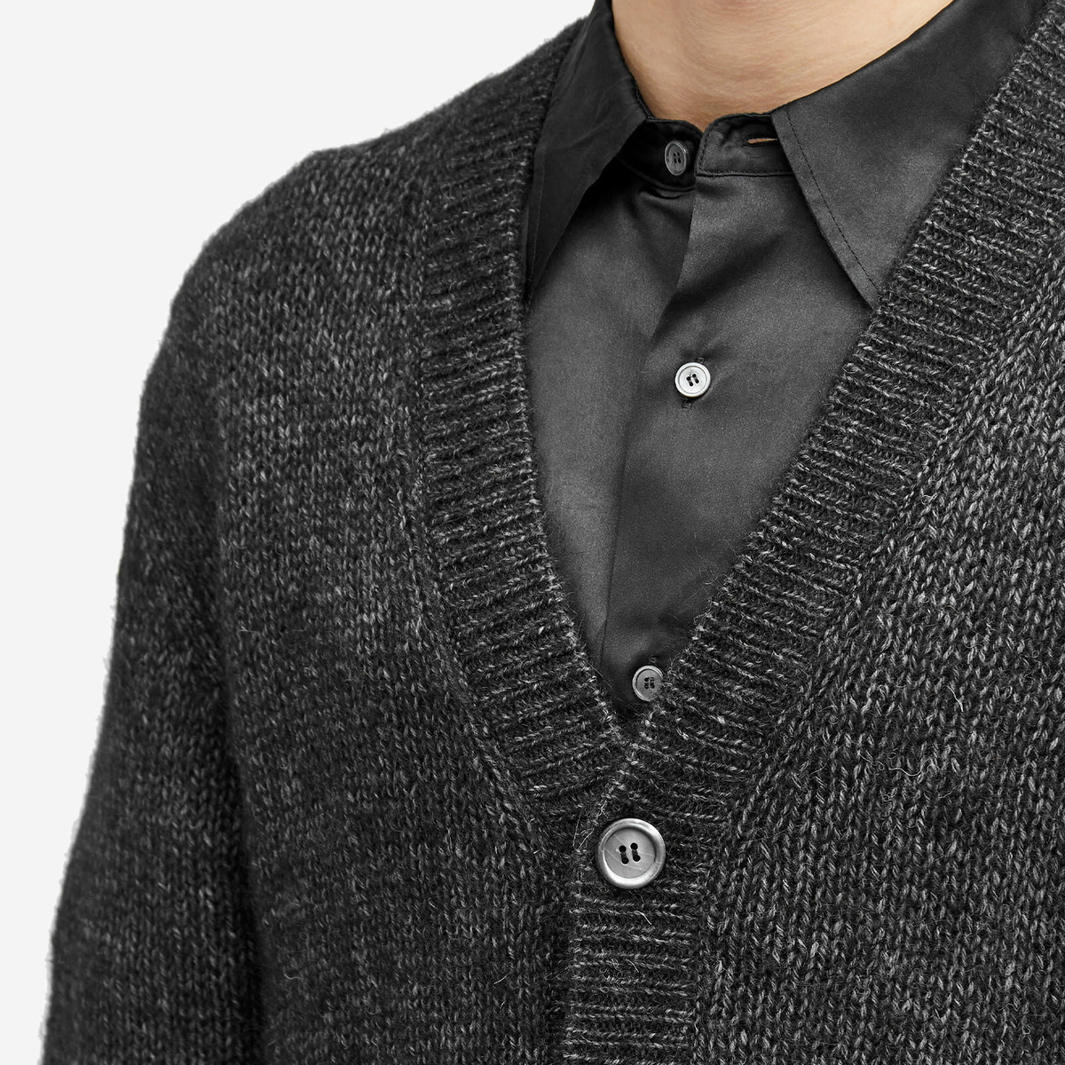 Our Legacy Men's Academy Alpaca Cardigan in Pepe Nero Airy Alpaca