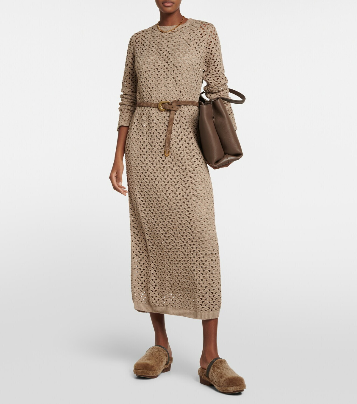 Brunello Cucinelli - Cotton-blend crochet maxi dress Brunello Cucinelli