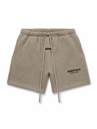 FEAR OF GOD ESSENTIALS - Straight-Leg Logo-Appliquéd Cotton-Blend Jersey Drawstring Shorts - Brown